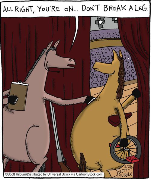 'All right you're on... Don't break a leg.'