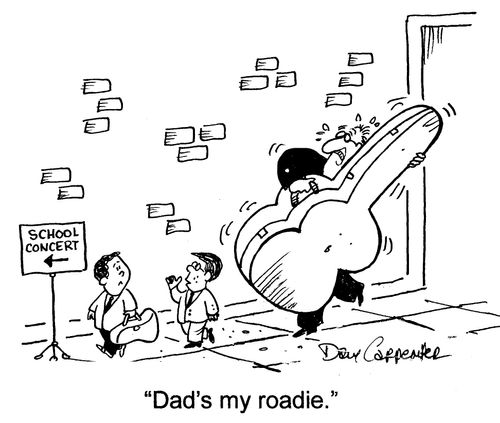 'Dad's my roadie.'