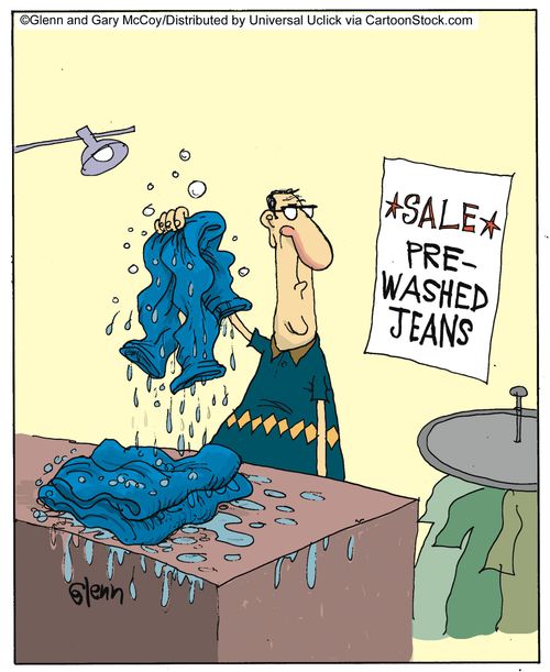 Sale. Pre-washed jeans.