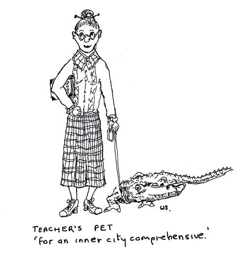 Teacher's pet. 'For an inner city comprehensive.'