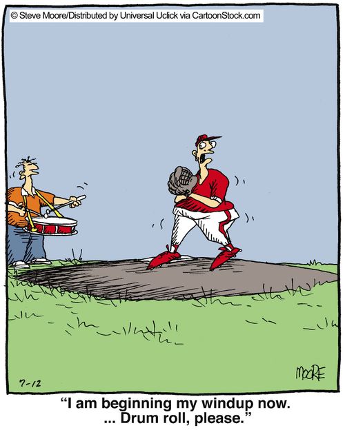 'I am beginning my windup now. ... Drum roll, please.'