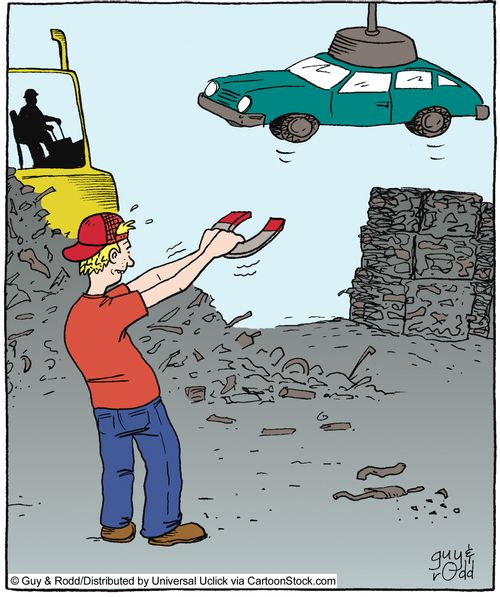 Magnet at scrapyard