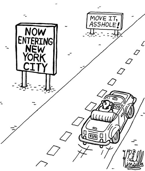 Now entering new york city... move it, a*****e!