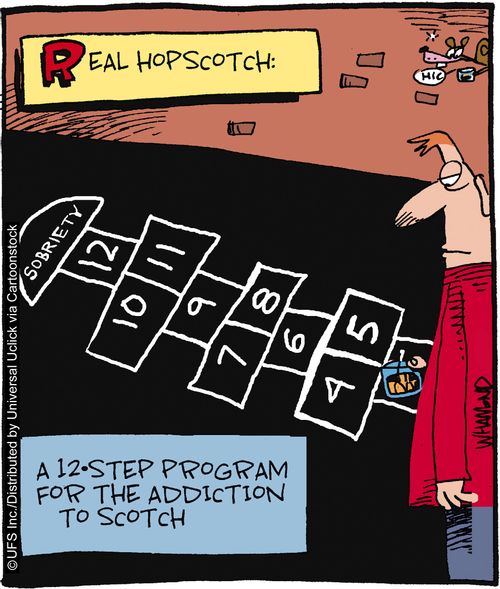 Real Hopscotch: 'A 12-Step Program for the addiction to scotch.'