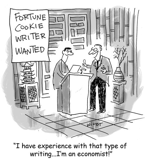 'I have experience with that type of writing...I'm an economist!'
