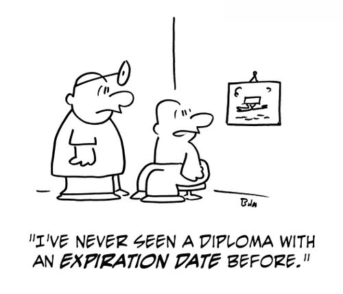 'I've never seen a diploma with an expiration date before.'