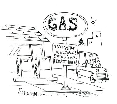 Gas: Taxpayers welcome! Spend your rebate here!