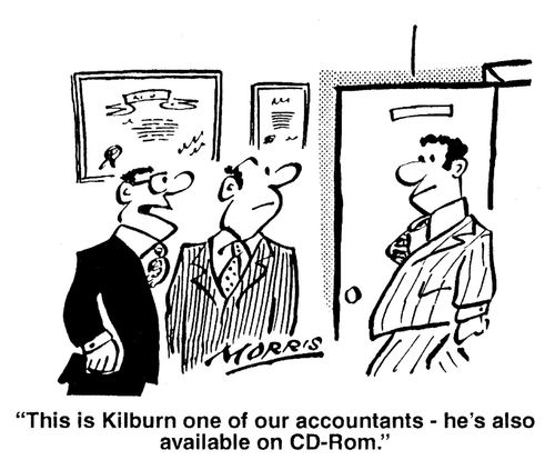 'This is Kilburn one of our accountants - he's also available on CD-Rom.'