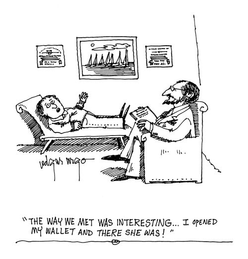 'The way we met was interesting. I opened my wallet and there she was!'