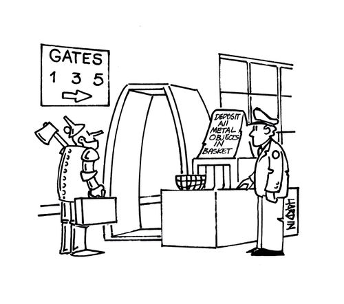 Deposit all metal objects in basket.