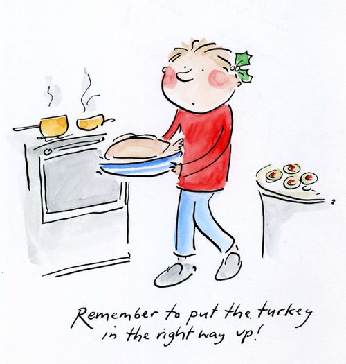 Remember to put the turkey the right way up!