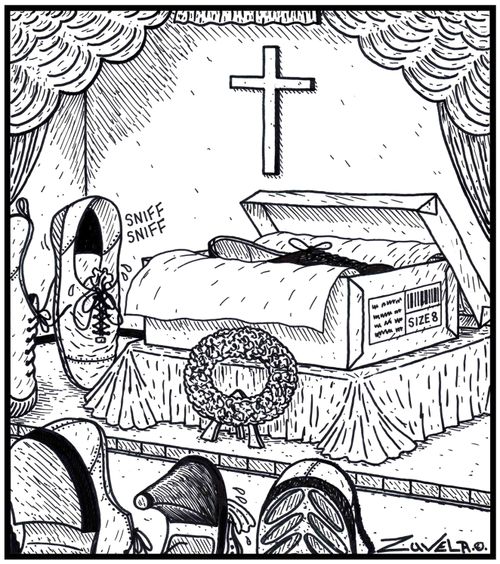 A shoe funeral.