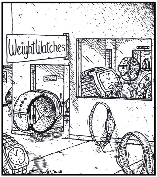 WeightWatches - Overweight Watches at a weight-loss clinic seeking help.