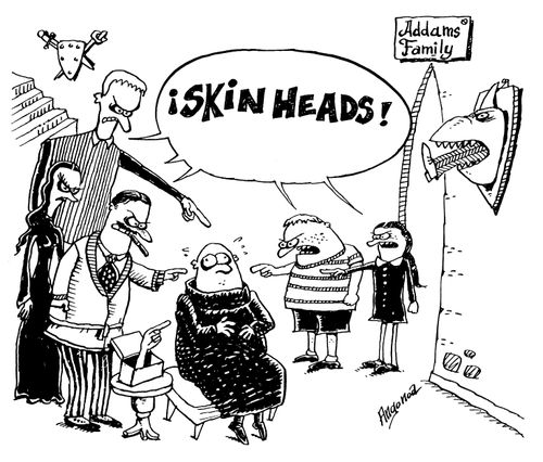 Addams family - calling Uncle Fester a skinhead