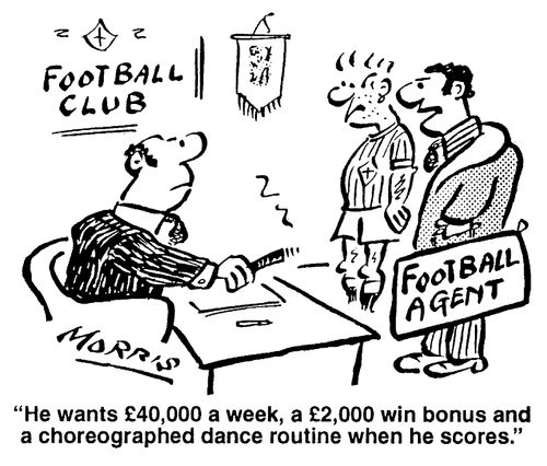 "He wants £40,000 a week, a £2,000 win bonus and a choregraphed dance routine when he scores."