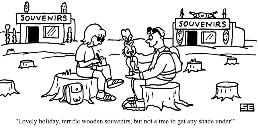 "Lovely holiday,  terrific souvenirs, but not a tree to get any shade under!"