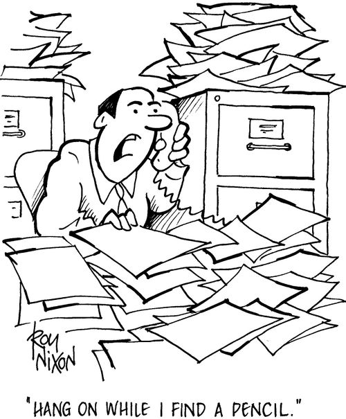 'Hang on while I find a pencil.'