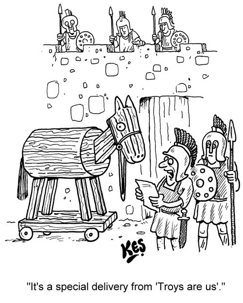 'It's a special delivery from 'Troys are us'.'