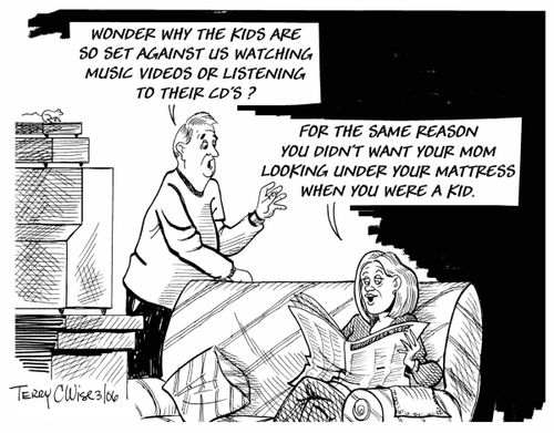 'Wonder why the kids are so set against us watching music videos or listening to their CDs'