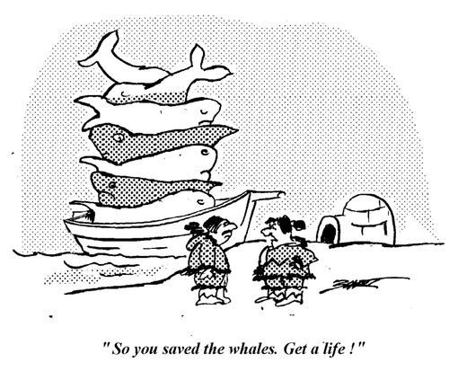 "So you saved the whales. Get a life!"