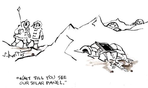 'Wait till you see our solar panel.'