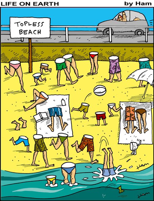 Topless beach.