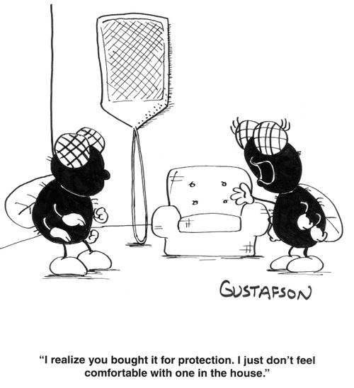 "I realize you bought it for protection. I just don't feel comfortable with one in the house."