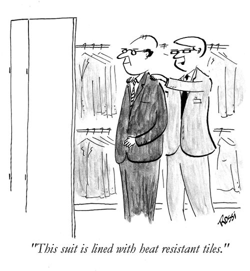 'This suit is lined with heat resistant tiles.'