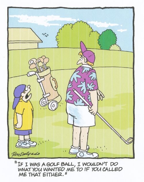'If I was a golf ball, I wouldn't do what you wanted me to do if you called me that either.'