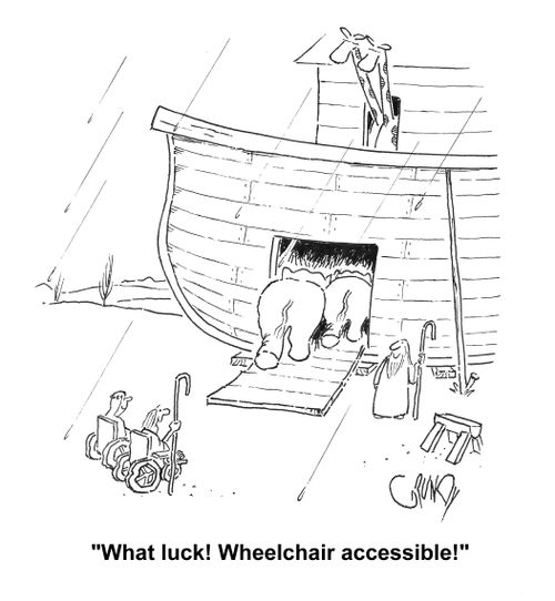 'What luck!  Wheelchair accessible!'