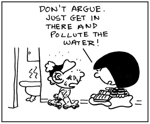 'Don't argue. Just get in there and polute the water.'