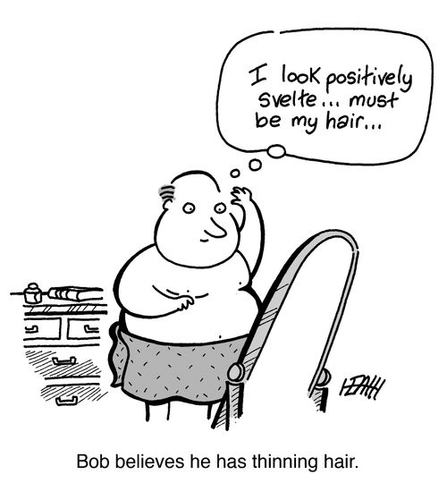 Bob believes he has thinning hair.