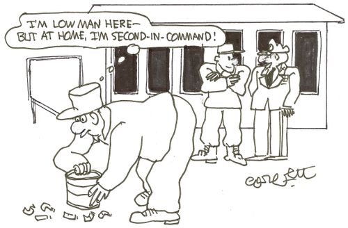'I'm low man here-but at home, I'm second-in-command!