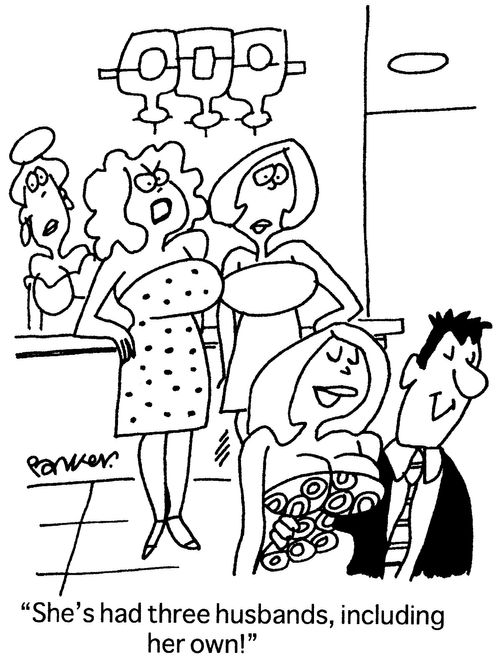 'She's had three husbands,including her own!'