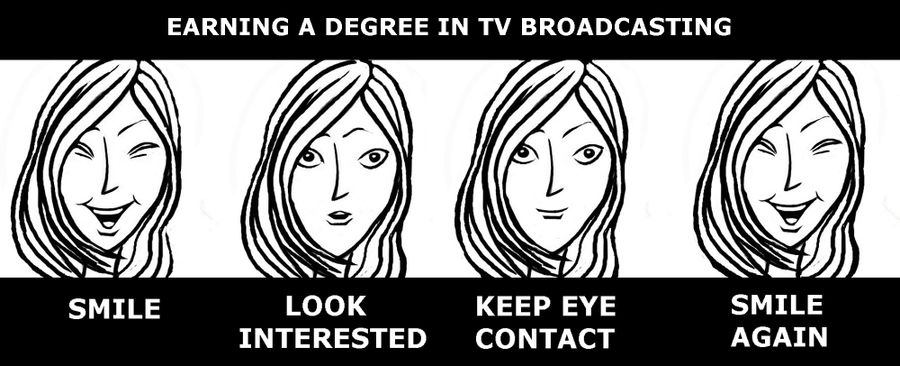 Obtaining a degree in TV Broadcasting.