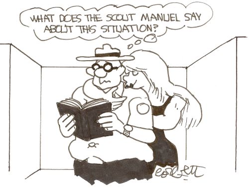'What does the Scout manual say about this situation?'