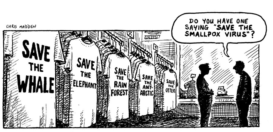 Save the Smallpox Virus t-shirt slogan