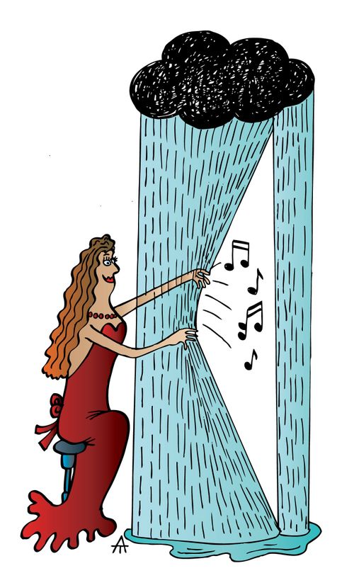 Harper Playing the Rain