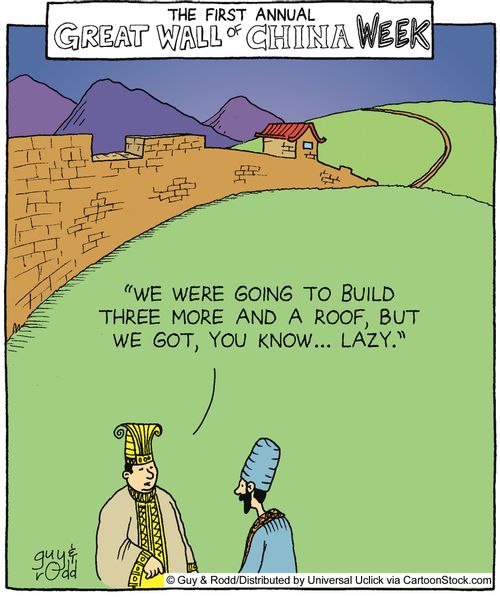 'We were going to build three more and a roof but we got, you know... lazy.'