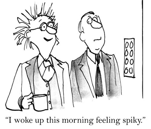 'I woke up this morning feeling spiky.'