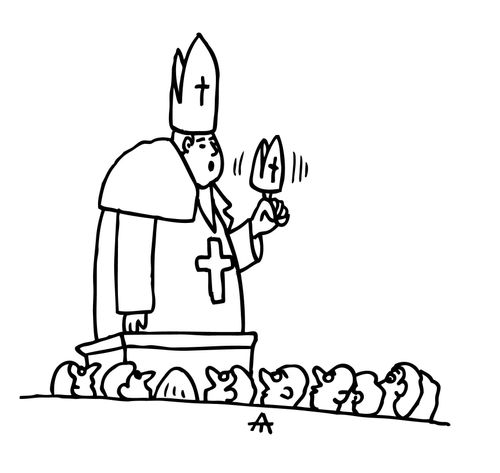 Finger puppets in church.