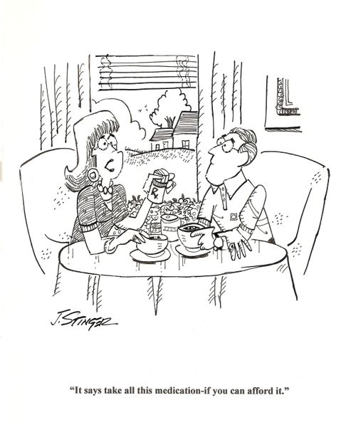 'It says take all your medication - if you can afford it.'