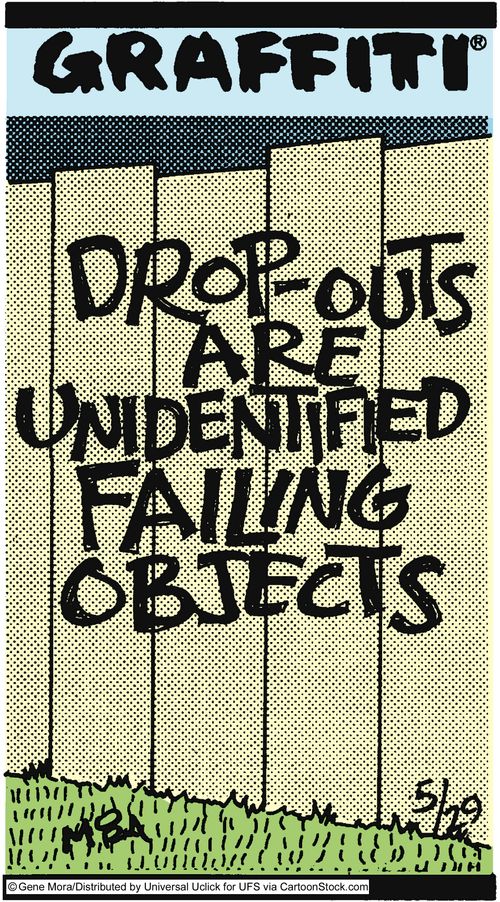 Drop outs are unidentified failing objects.