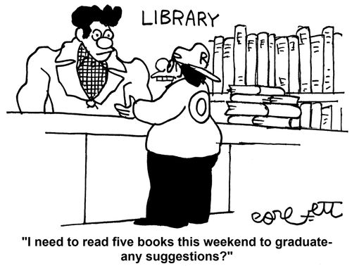 'I need to read five books this weekend to graduate - any suggestions?'