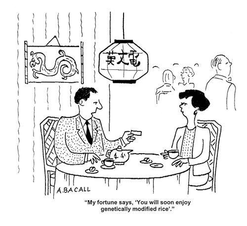 'My fortune says, 'You will soon enjoy genetically modified rice'.'