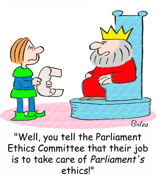 'Well, you tell the Parliament Ethics Committee that their job is to take care of Parliament's ethics!'