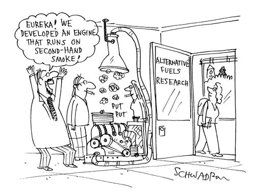 Alternative fuels research: 'Eureka! We developed an engine that runs on second-hand smoke!'