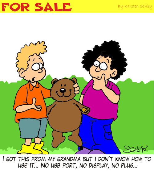 'I got this from my Grandma but I don't know how to use it... No USB port, no display, no plug...'