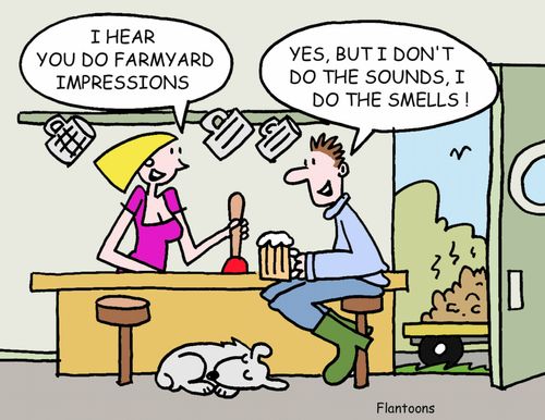 Farmyard impressions: 'I don't do the sounds, I do the smells.'
