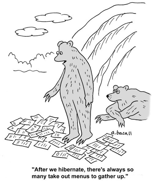 After we hibernate, there's always so many take out menus to gather up